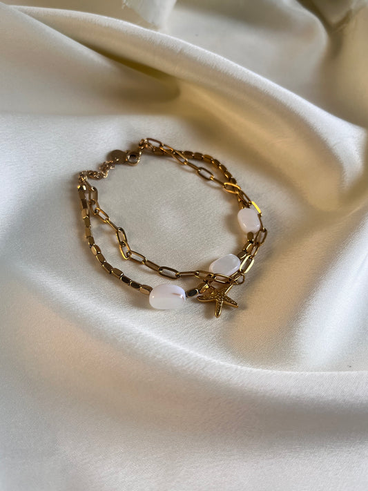 Sea shells Bracelet Double Layer